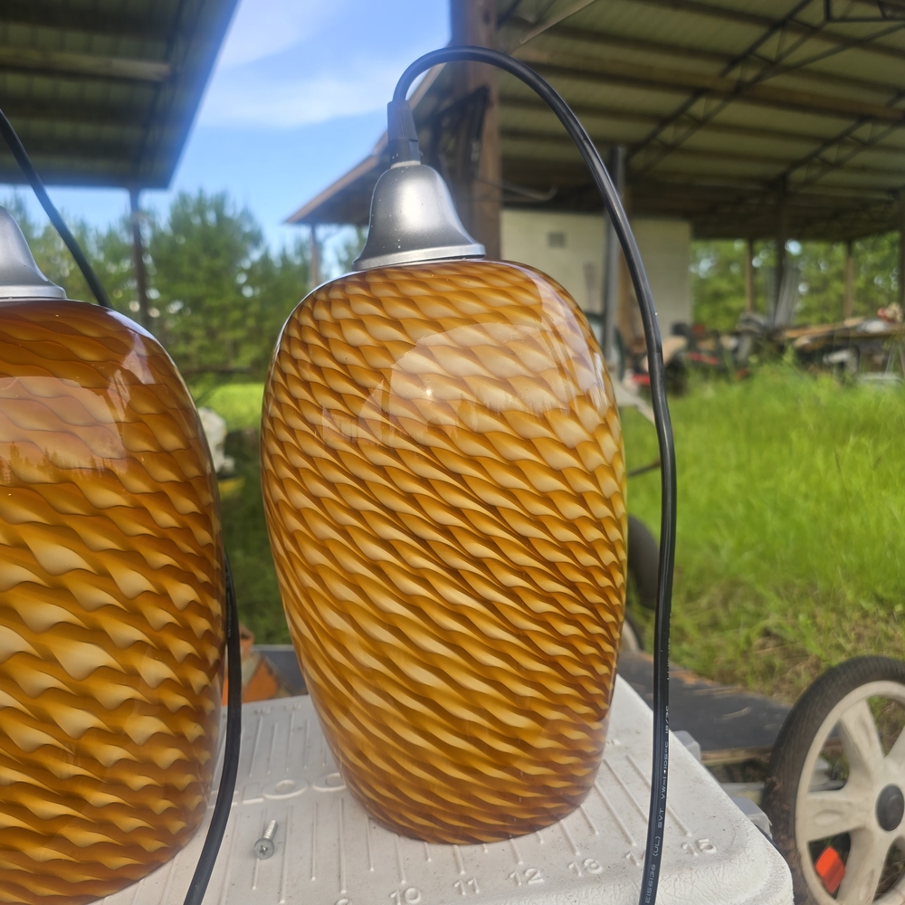 Amber Glass Pendant Light